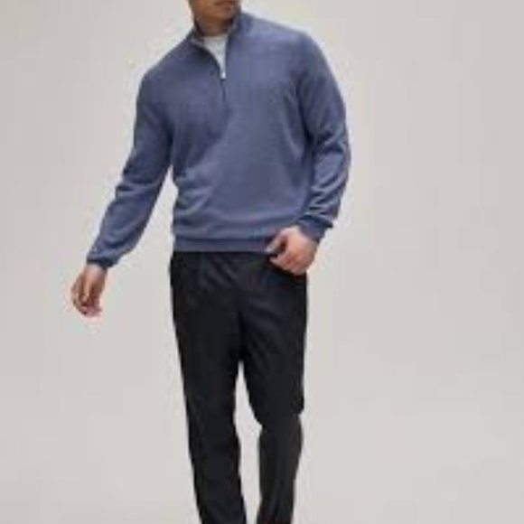 Harry Rosen 100% Cashmere Casual Half-Zip Blue Sweater Size M - Picture 1 of 8